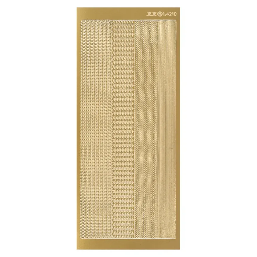 Sticker, verschiedene Bordüren, Perlmuttfolie, gold