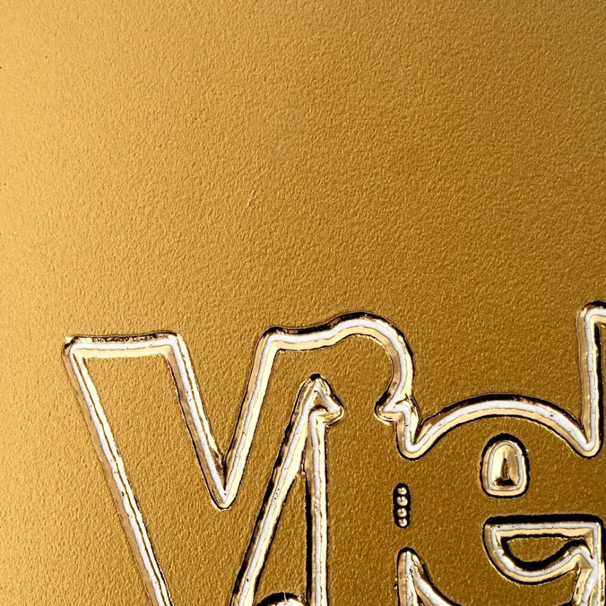 Sticker, Viel Glück/Kleeblatt, gold