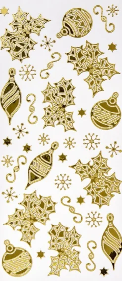Sticker, Weihnachtsdeko, Spiegelfolie, gold