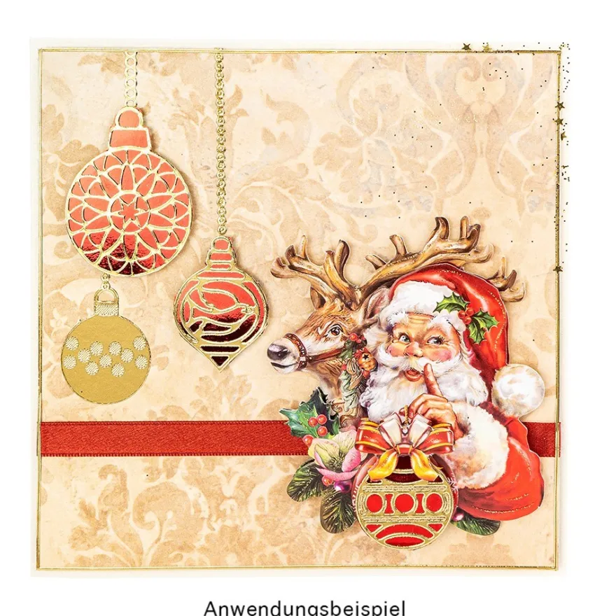 Sticker, Weihnachtskugeln, gold