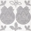 Sticker, Weihnachtskugeln mit Winterdörfern, Perlmuttfolie, silber