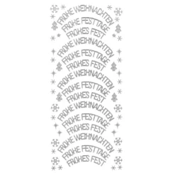 Sticker, Wünsche/Weihnachten, Perlmuttfolie, silber