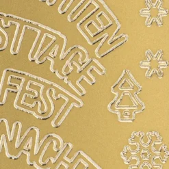 Sticker, Wünsche/Weihnachten, Perlmuttfolie, gold