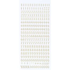 Sticker, Zahlen, Perlmuttfolie, gold