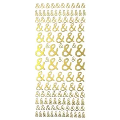 Sticker, &-Zeichen, Spiegelfolie, gold