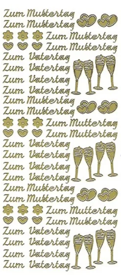 Sticker, Zum Muttertag/Vatertag, gold