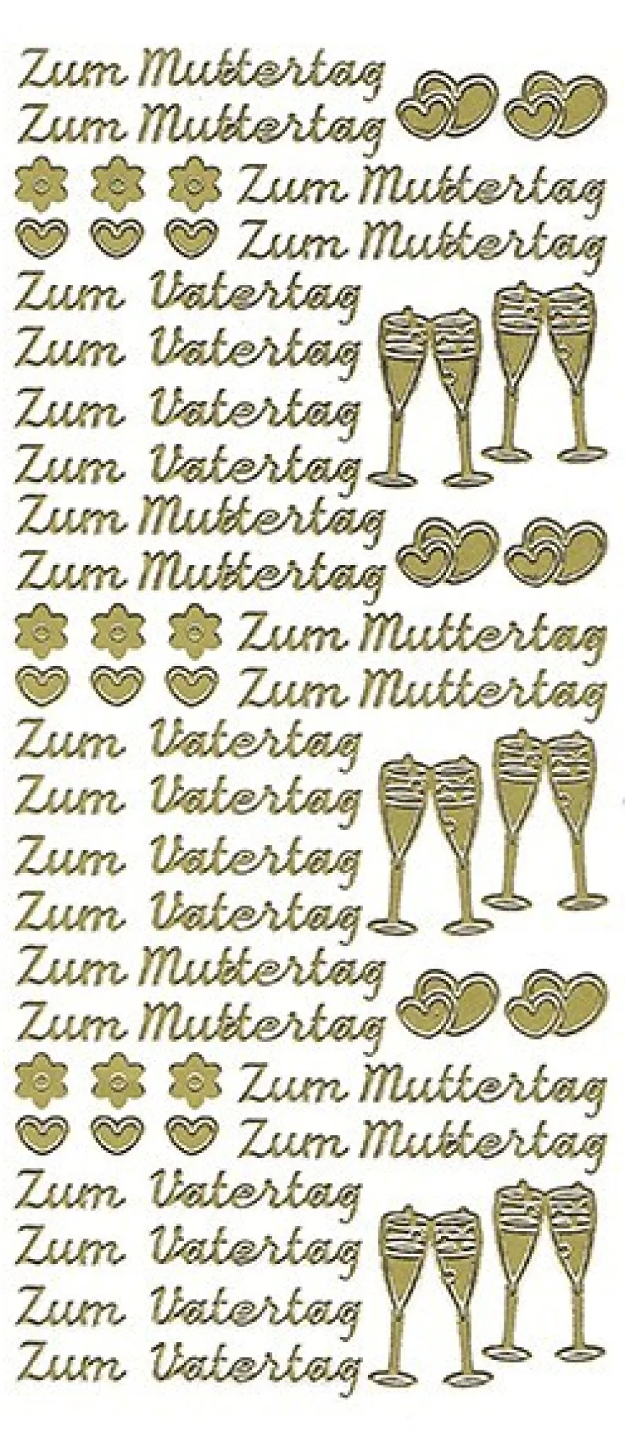 Sticker, Zum Muttertag/Vatertag, gold