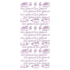 Sticker, Zur Geburt, Spiegelfolie, Rosa