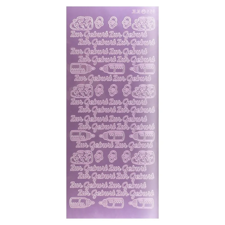 Sticker, Zur Geburt, Spiegelfolie, Rosa