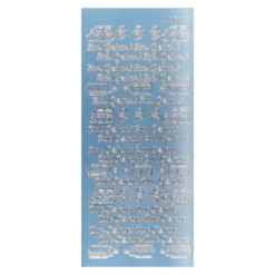 Sticker, Zur Geburt, Spiegelfolie, hellblau