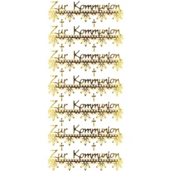 Sticker, Zur Kommunion, Spiegelfolie, gold