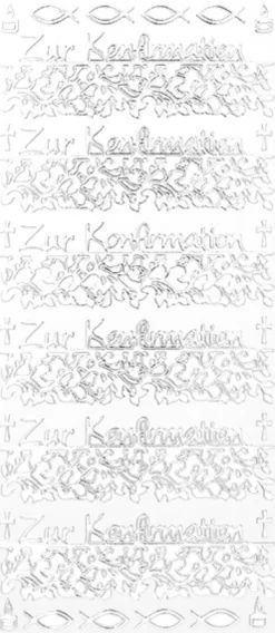 Sticker, Zur Konfirmation, Lackfolie, weiß