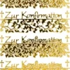 Sticker, Zur Konfirmation, Spiegelfolie, gold