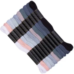 Stickgarn-Set, 10 Döckchen, Grautöne