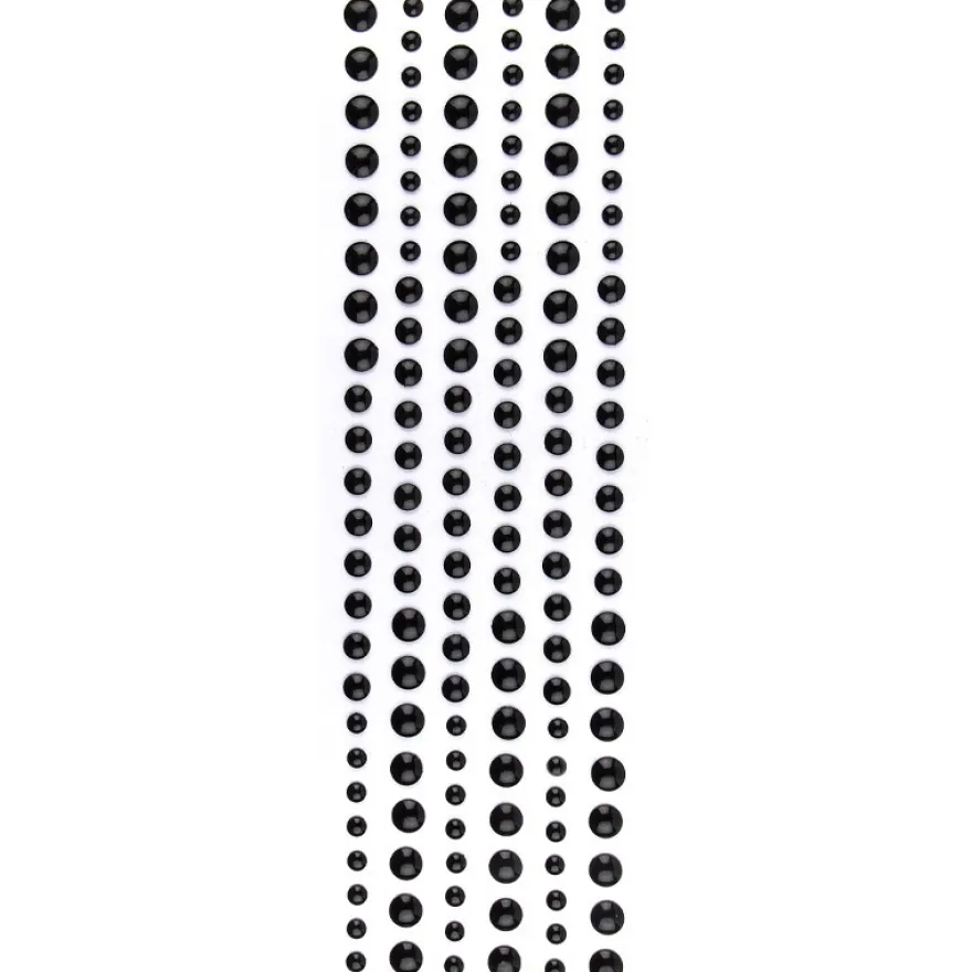 Sticky Pearls, selbstklebend, in 3 Größen (6mm, 8mm & 10mm Ø), schwarz, 430 Stück