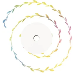 Stoffband Blätter, 2,5cm breit, 5m lang, mit Farbverlauf