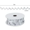 Stoffband Blätter, metallic, 2,3cm beit, 5m lang, silber
