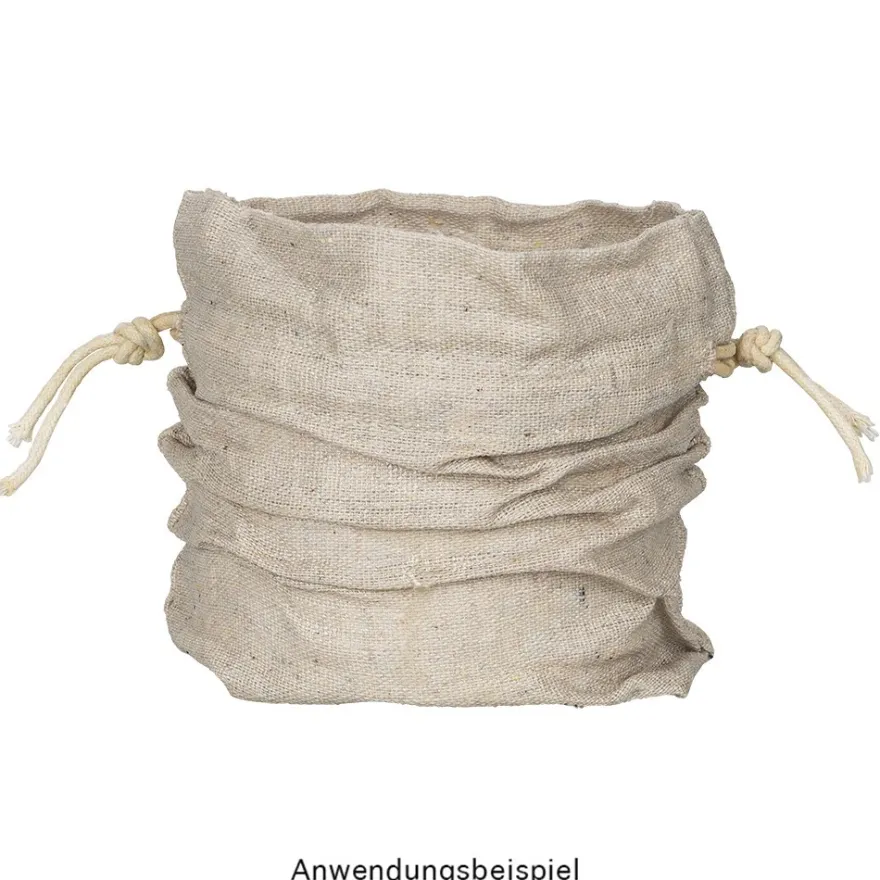 Stoffbeutel mit Zugband, 17cm x 19cm, natur, 6 Stück