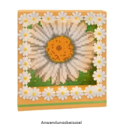 Stoffblüten-Band, Margeriten, gelb, 2,5cm breit, 2m lang