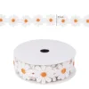 Stoffblüten-Band, Margeriten, orange, 2,5cm breit, 2m lang