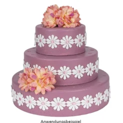 Stoffblüten-Band, Margeriten, rosa, 2,5cm breit, 2m lang