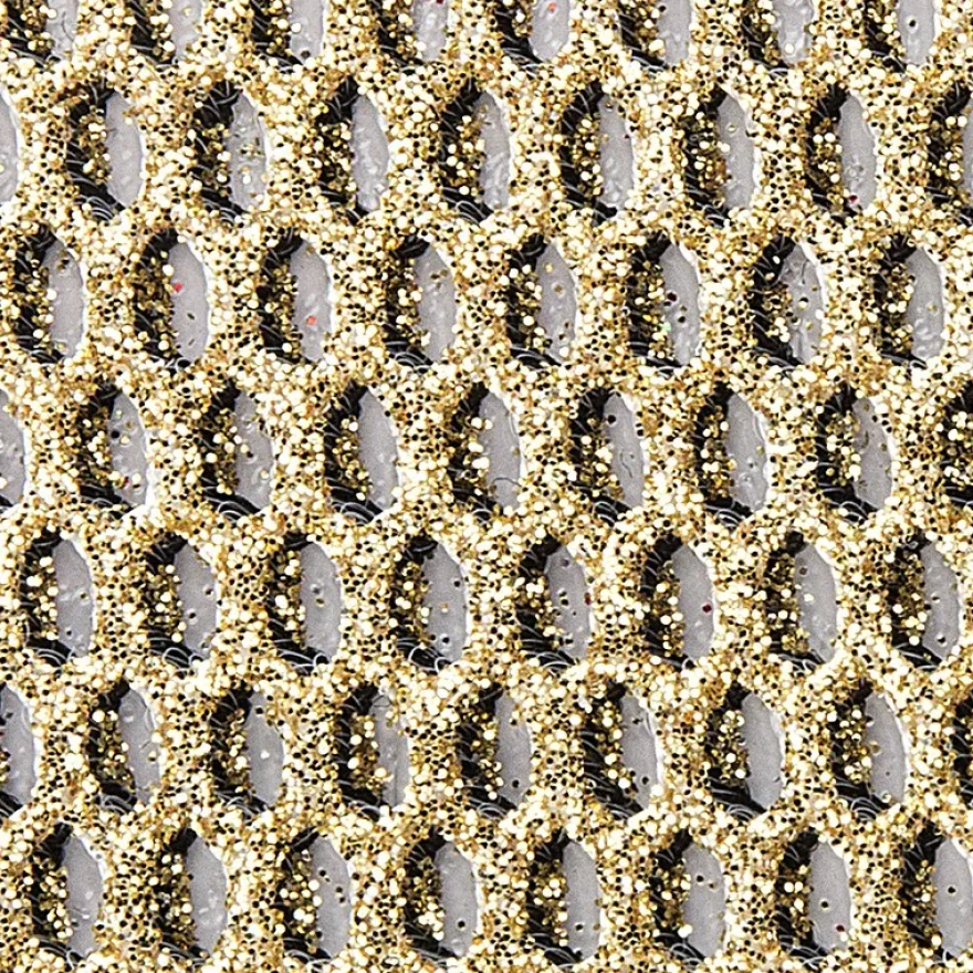 Stoffe Royal "3-D Glimmer-Netze", selbstklebend, 10 x 29 cm, 5 Stück, hellgold