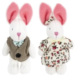 Stoff-Hasen, Clara & Anton, 14cm x 7cm, 2 Stück