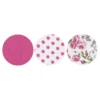 Stoffkreise für Knöpfe mit 22 mm Ø, fuchsia/gemustert, 50er Set