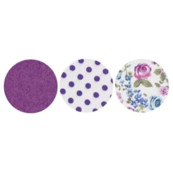 Stoffkreise für Knöpfe mit 22 mm Ø, violett/gemustert, 50er Set