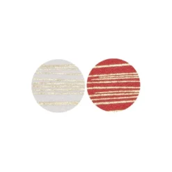 Stoffkreise für Knöpfe mit 16 mm Ø, weiß/rot, 50er Set