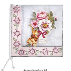 Strass-Bordüren, Blumen, verschiedene Farben, 3 Bogen