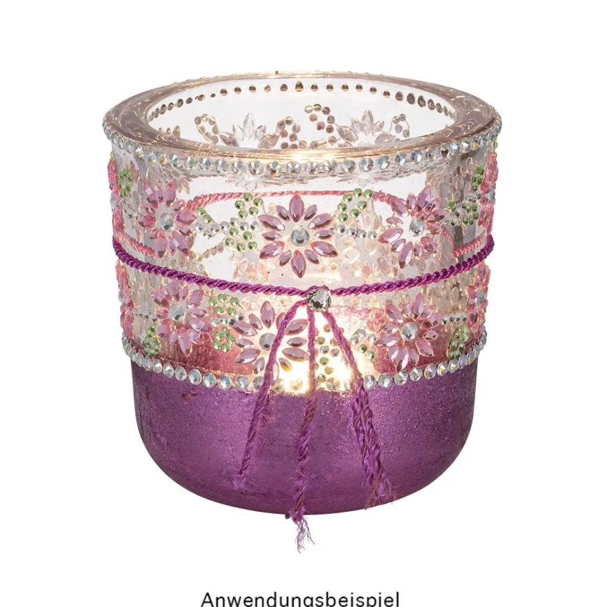 Strass-Bordüren, Blumen, verschiedene Farben, 3 Bogen