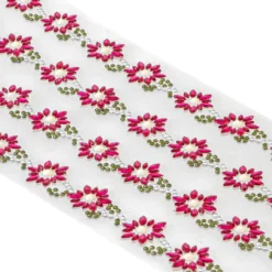 Strass-Bordüren, Blumen 2, verschiedene Farben, 3 Bogen