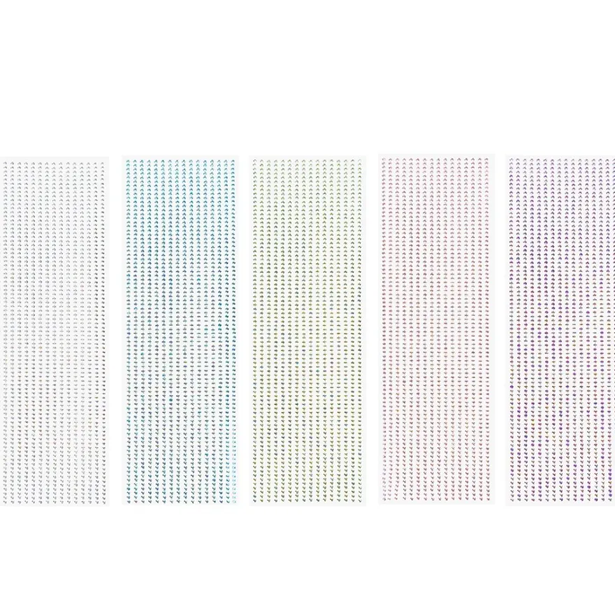 Strass-Bordüren, einzelne Linien, verschiedene Farben, 5 Bogen
