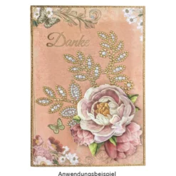Strass-Ornamente, Blumen & Blätter, mehrfarbig, teilweise mit Veredelung, 5 Bogen