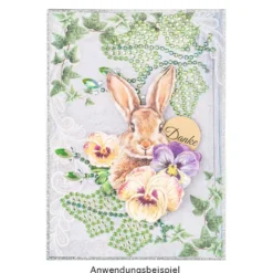 Strass-Ornamente, Blumen & Blätter, mehrfarbig, teilweise mit Veredelung, 5 Bogen
