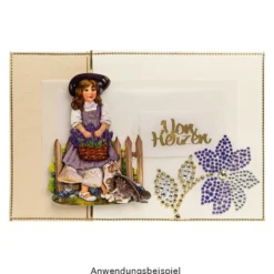 Strass-Ornamente, Blumen, mehrfarbig, teilweise mit Veredelung, 5 Bogen