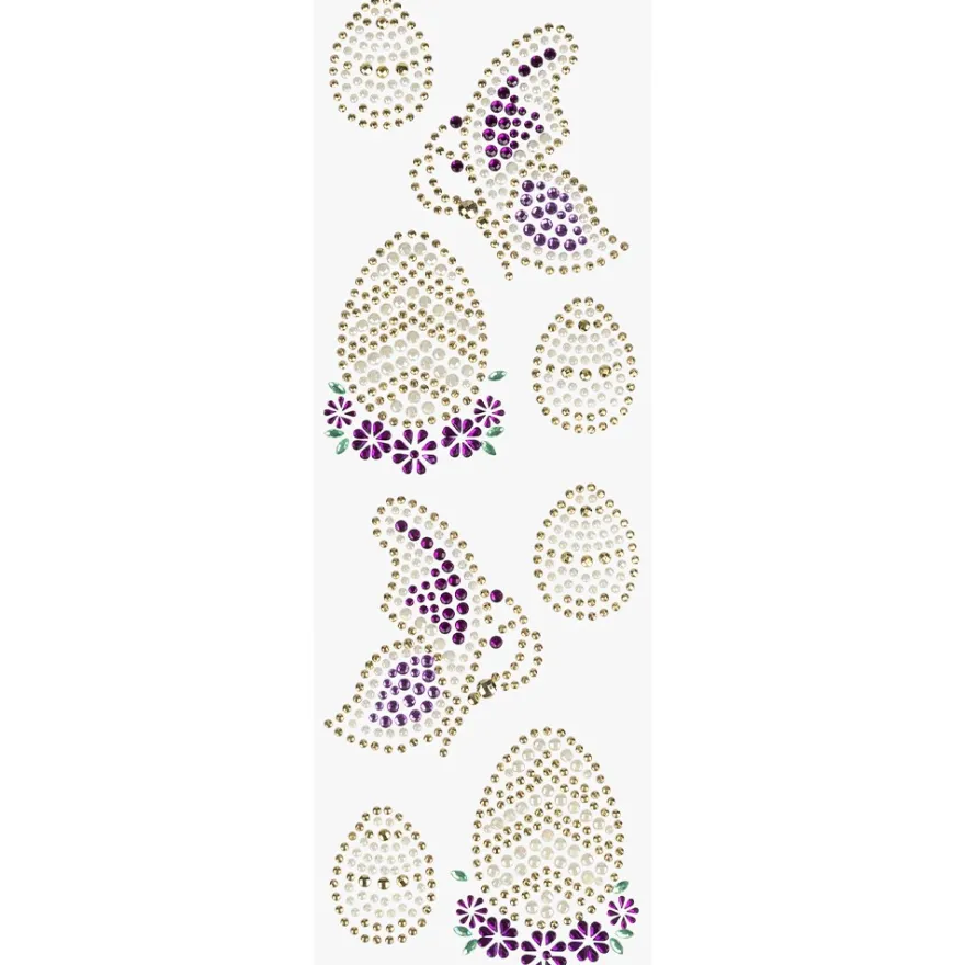 Strass-Ornamente & -Bordüren, Frühlingszeit 1, mehrfarbig & veredelt, 5 Bogen