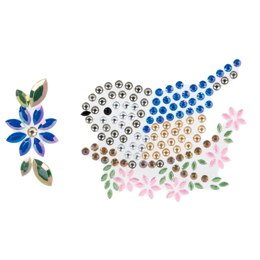 Strass-Ornamente, Frühlingszeit, mehrfarbig, teilweise mit Veredelung, 5 Bogen