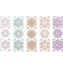 Strass-Ornamente, Mandalas, verschiedene Designs und Farben, 5 Bogen