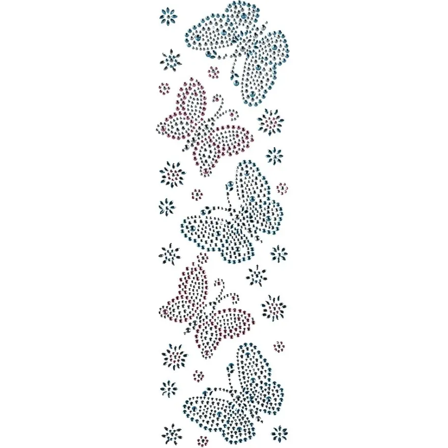 Strass-Ornamente, Sortierung 4, mehrfarbig, teilweise mit Veredelung, 5 Bogen