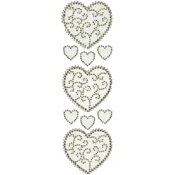Strass-Ornamente, Sortierung 2, mehrfarbig, teilweise mit Veredelung, 5 Bogen