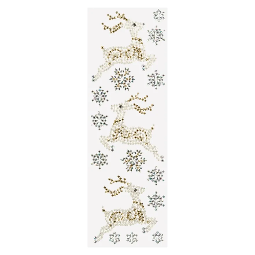 Strass-Ornamente, Weihnachtsmotive, mehrfarbig, teilweise mit Veredelung, 5 Bogen