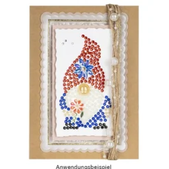 Strass-Ornamente, Wichtel 1, mehrfarbig, teilweise mit Veredelung, 1 Bogen