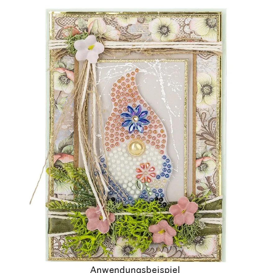 Strass-Ornamente, Wichtel 1, mehrfarbig, teilweise mit Veredelung, 1 Bogen