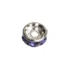 Strass-Rondell mit Strass-Steinen, Ø0,8 cm, 10 Stück, silber/saphir