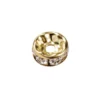 Strass-Rondell mit Strass-Steinen, Ø0,8 cm, 10 Stück, gold