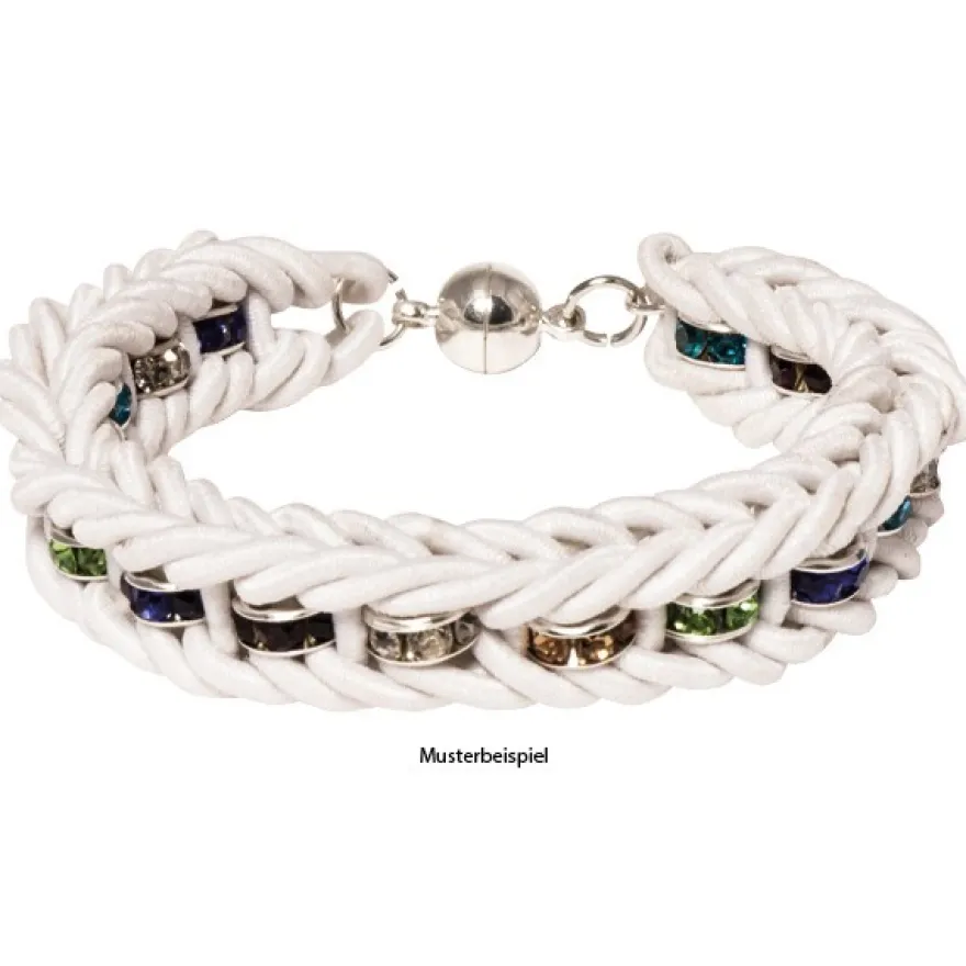 Strass-Rondell mit Strass-Steinen, Ø0,8 cm, 10 Stück, silber/rubin