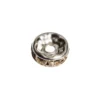 Strass-Rondell mit Strass-Steinen, Ø0,8 cm, 10 Stück, silber/citrin