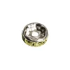 Strass-Rondell mit Strass-Steinen, Ø0,8 cm, 10 Stück, silber/heliodor